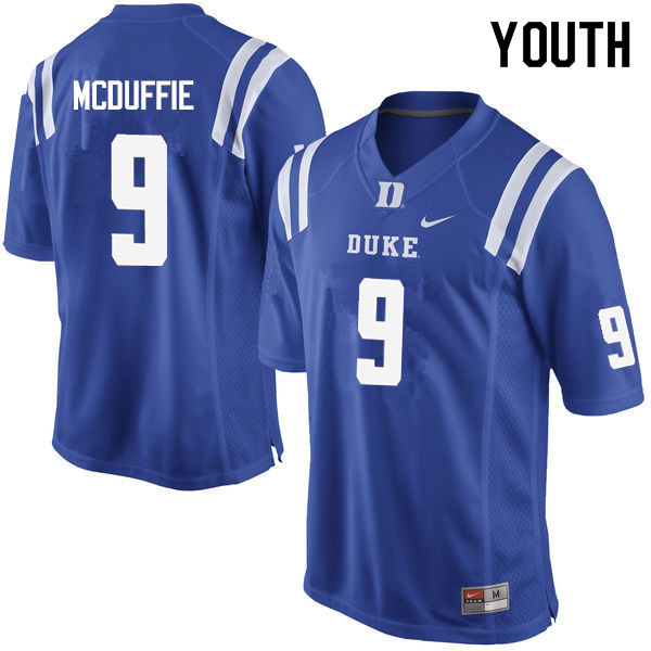 Youth #9 Jeremy McDuffie Duke Blue Devils College Football Jerseys Sale-Blue